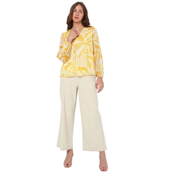 Printed Polyester V Neck Women's Top - Image 4