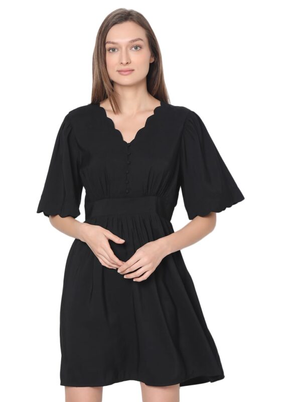 Women's Rayon Fit and Flare Above The Knee Dress