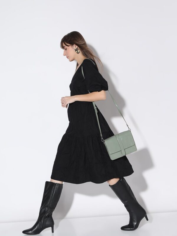 Women's Cotton Blend Fit and Flare Knee-Length Dress - Image 2