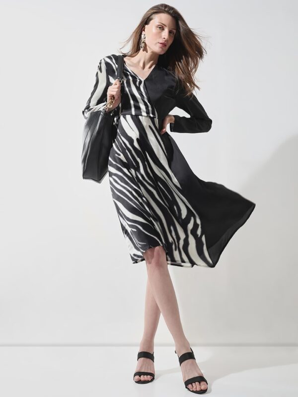 Women's Polyester Fit and Flare Midi Dress - Image 2