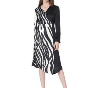 Women's Polyester Fit and Flare Midi Dress