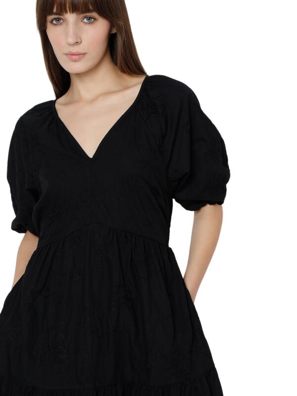 Women's Cotton Blend Fit and Flare Knee-Length Dress - Image 5