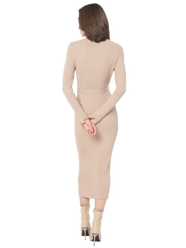 Women's Bodycon Beige Dress - Image 4