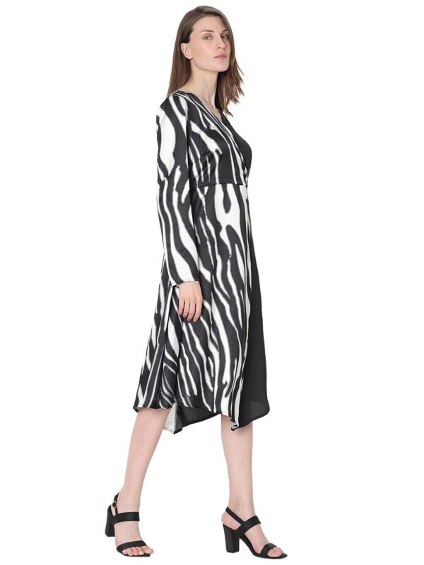 Women's Polyester Fit and Flare Midi Dress - Image 3