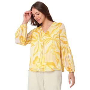 Printed Polyester V Neck Women's Top