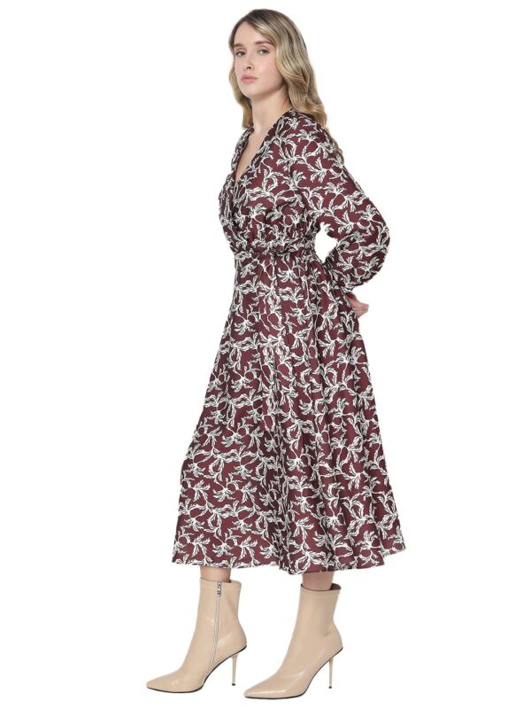 Women's Polyester Fit and Flare Midi Dress - Image 3