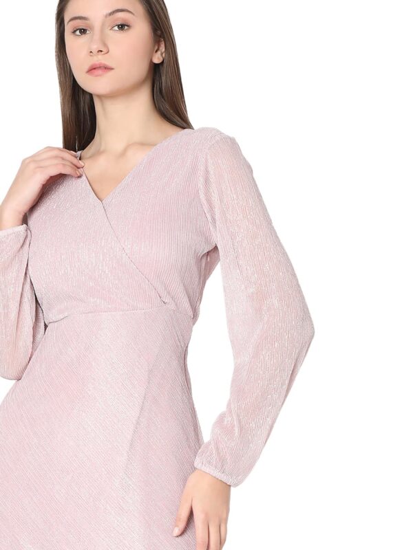 Women's Polyester A-Line Below The Knee Dress - Image 5