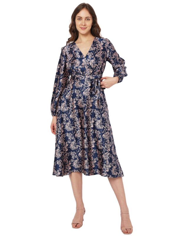 Women's Polyester Fit and Flare Mid-Thigh Length Dress