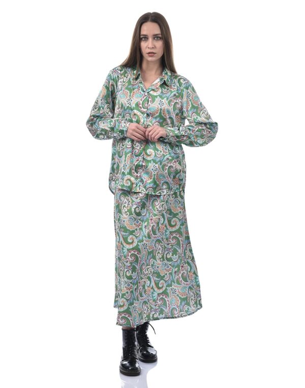 Women Paisley Regular Fit 1Shirt, 1Skirt::Co-Ord Set - Image 5