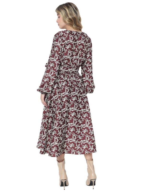 Women's Polyester Fit and Flare Midi Dress - Image 4