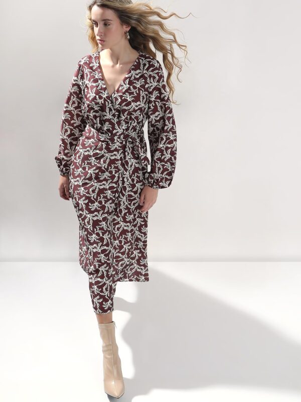 Women's Polyester Fit and Flare Midi Dress - Image 2