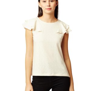 Women's Off-White Ruffled Top