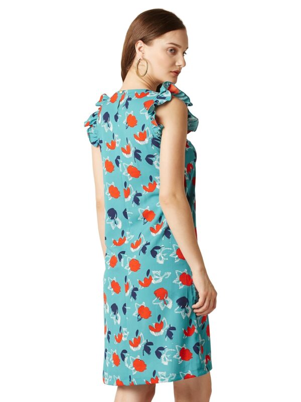 Women's Multicolored Floral Print Mini Shift Dress - Image 4
