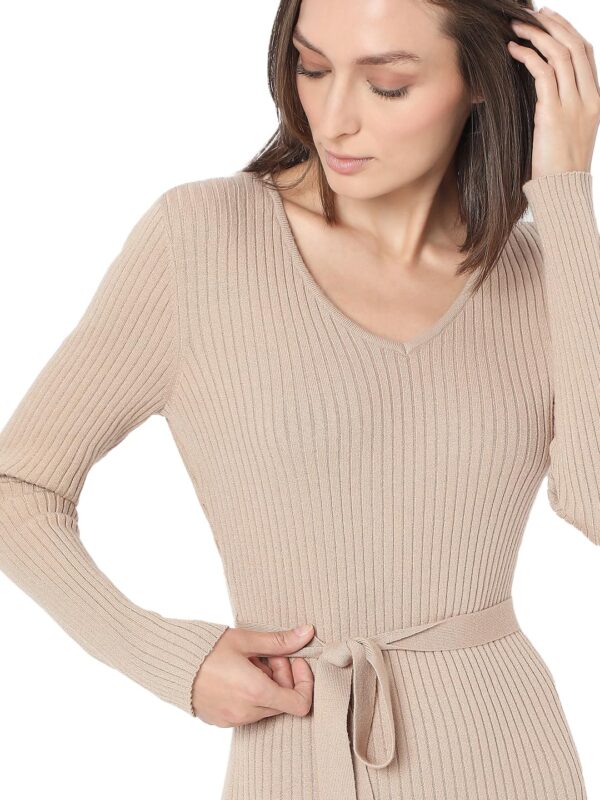 Women's Bodycon Beige Dress - Image 5
