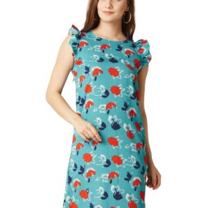 Women's Multicolored Floral Print Mini Shift Dress
