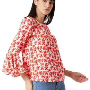 Women's Multicolored Ruffled Floral Print Top