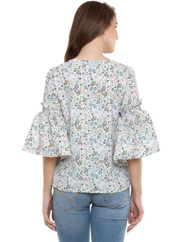 Womens Multicolored Floral Printed Top - Image 4