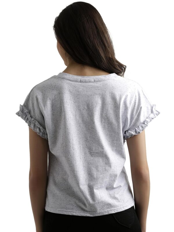 Women's Grey Cotton Frill Top - Image 4