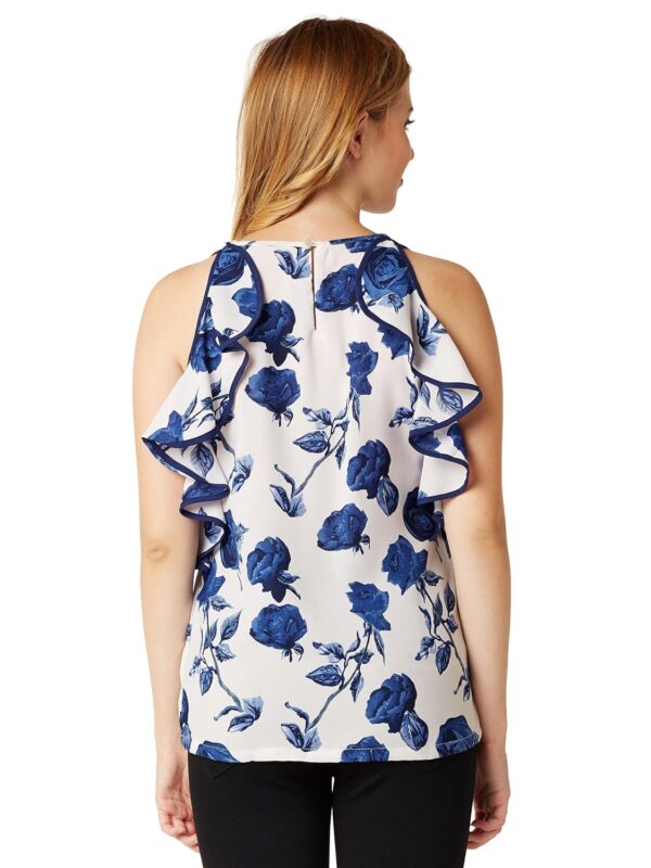 Women's Multicolored Floral Print Ruffled Top - Image 4