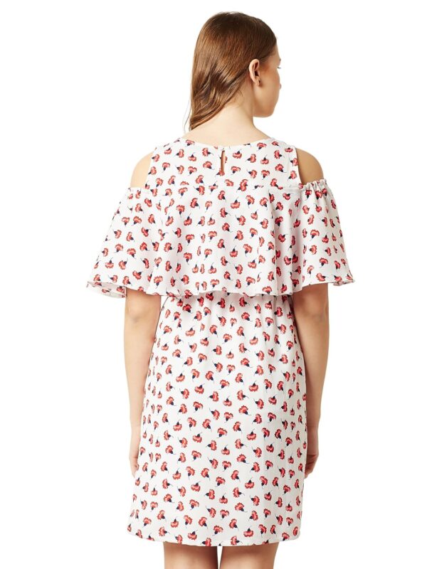 Women's Multicolored Crepe Cut-Out Dress - Image 3