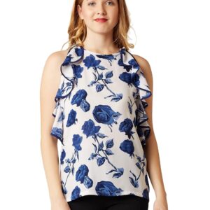 Women's Multicolored Floral Print Ruffled Top