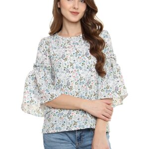 Womens Multicolored Floral Printed Top