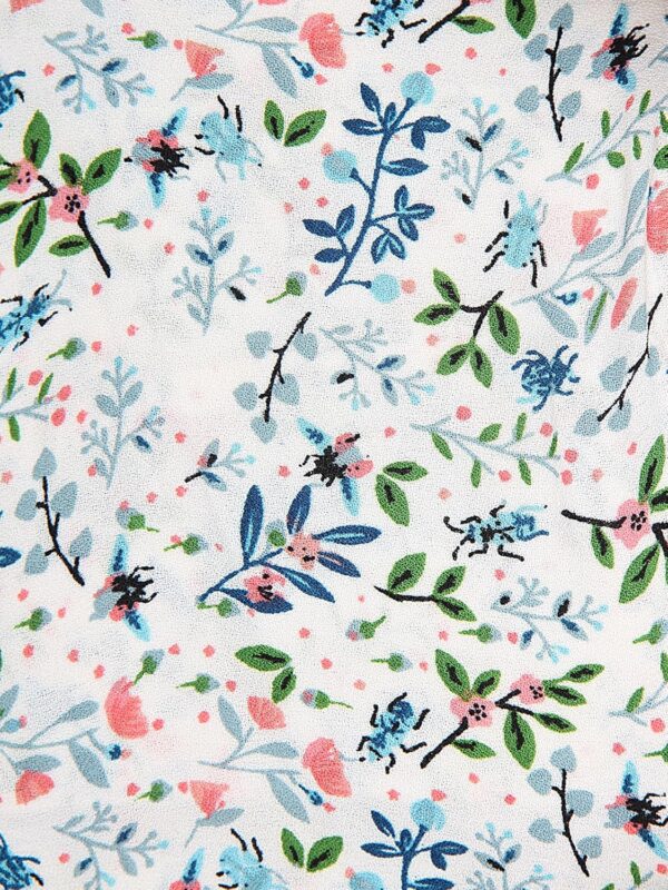 Womens Multicolored Floral Printed Top - Image 5